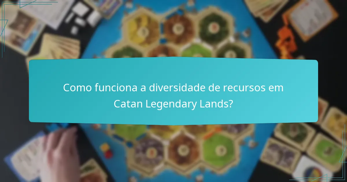 Como funciona a diversidade de recursos em Catan Legendary Lands?